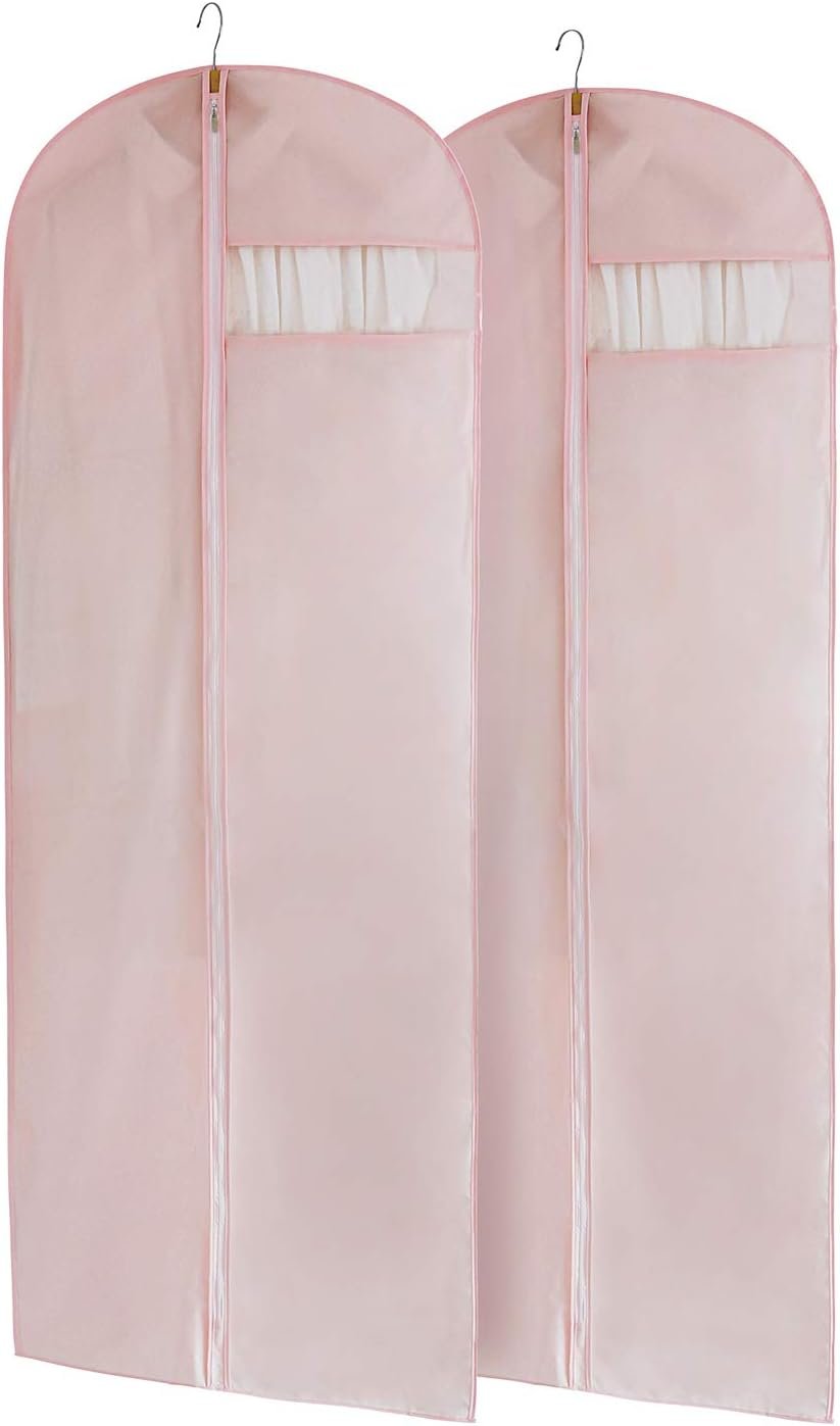 Dress Bags for Gowns Long, 65 Long Dress Clear Garment Bag(Set of 2, 23.3 X 65)