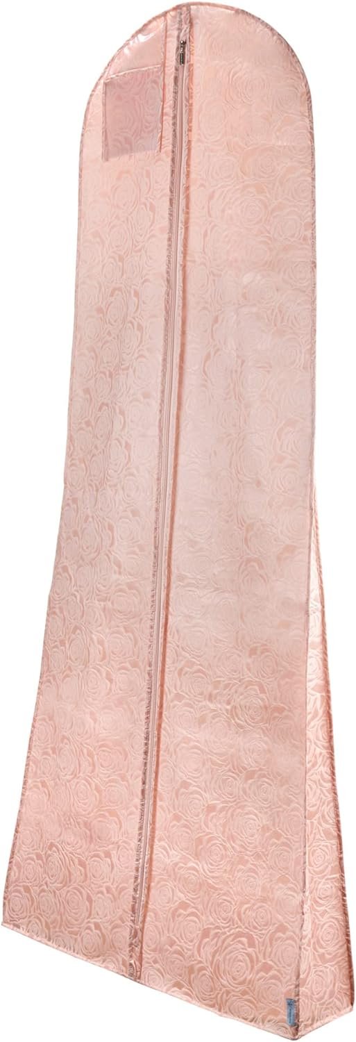 HANGERWORLD Rose Textured Pattern Dress Bags for Gowns Long 72 - Breathable (Dusty Pink, Single)