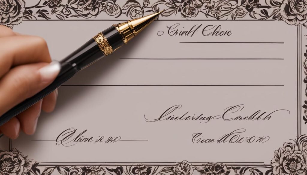 addressing checks for wedding gifts